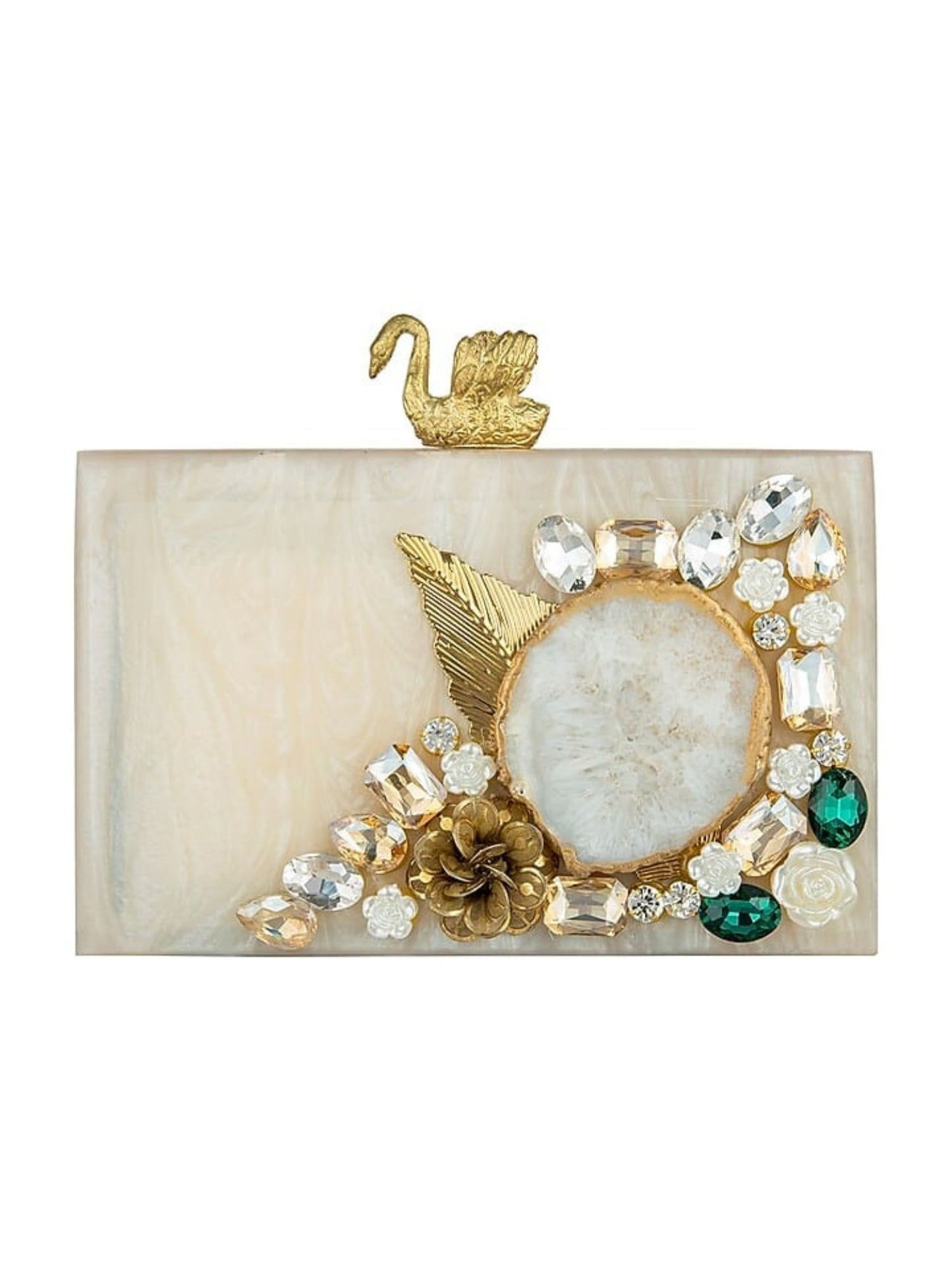 Ivory Swan Resin clutch