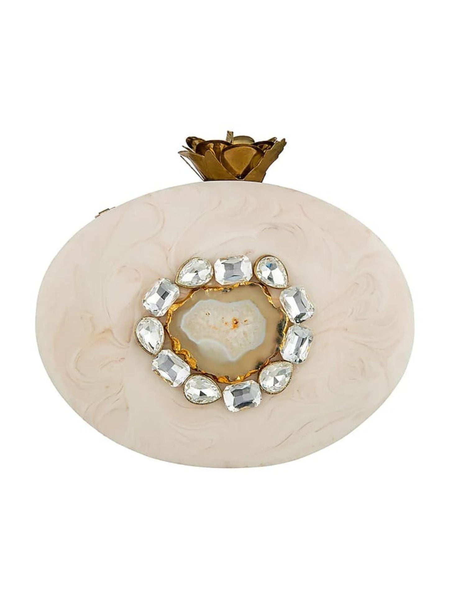 Oval Flower Resin clutch