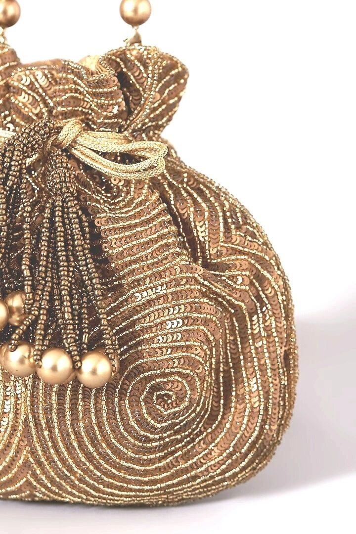 Potli Bag Red Gold Potli Silk Drawstring Pouch Indian Bridal Party Clutch  Bags | eBay