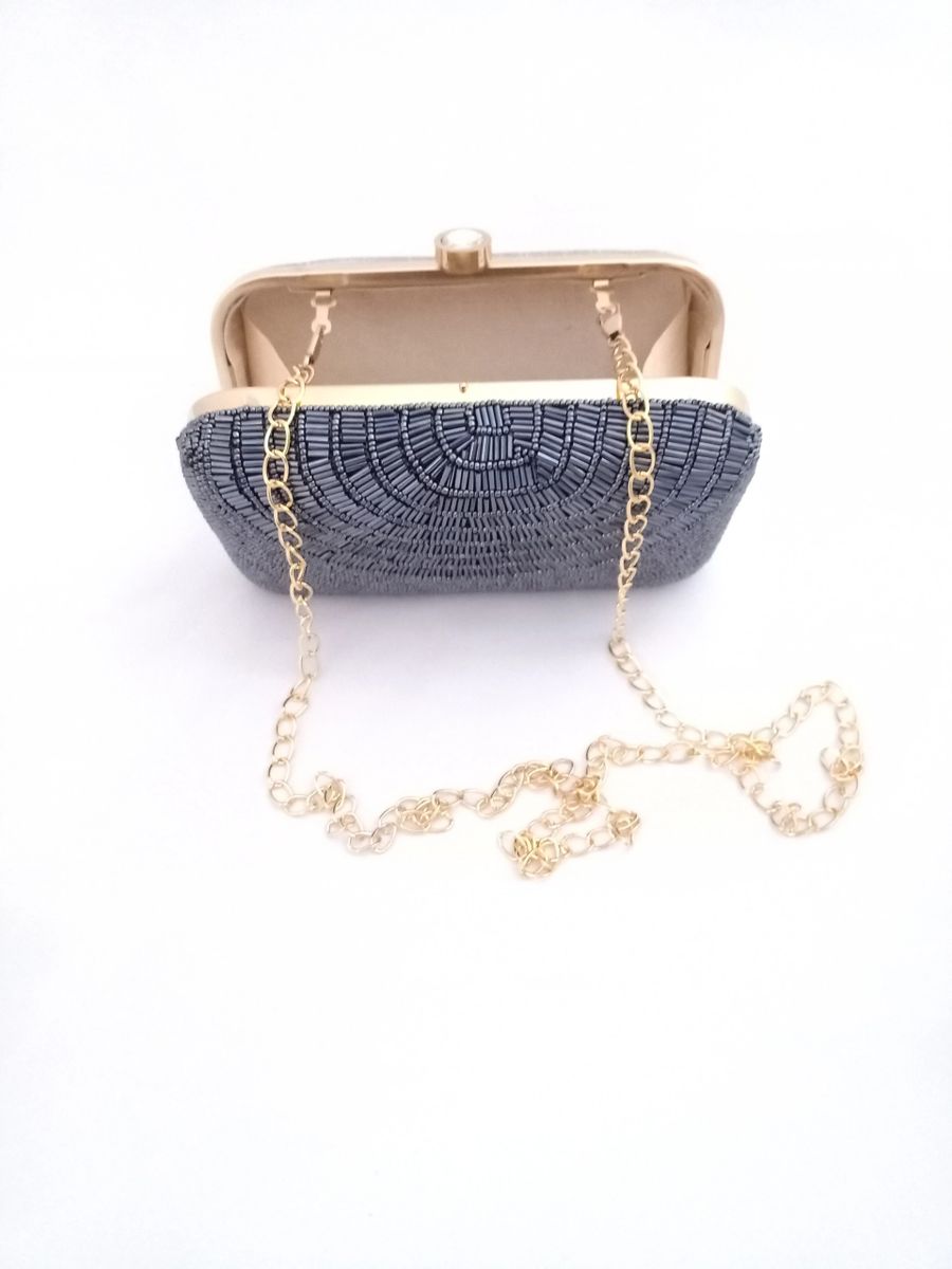 Grey designer clutch bag hotsell