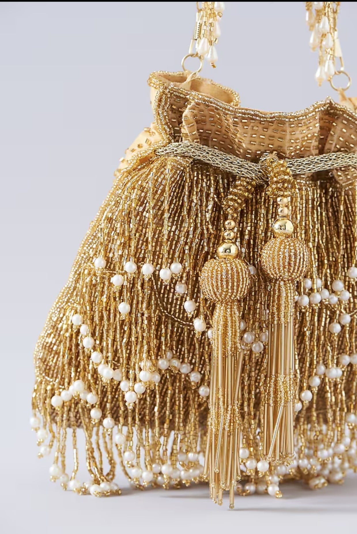 Gold Fringe Glam Potli