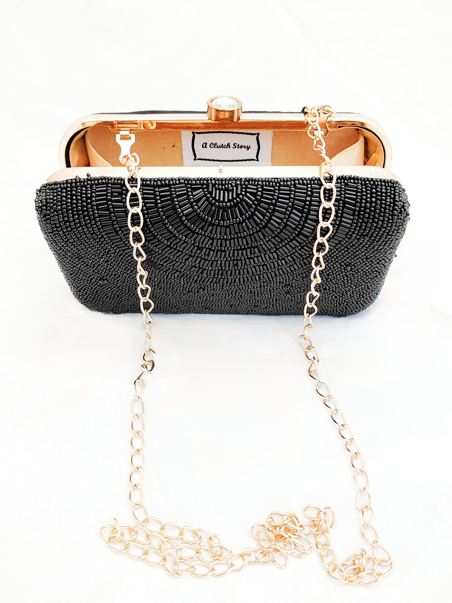 Black Beaded Cleopatra Clutch