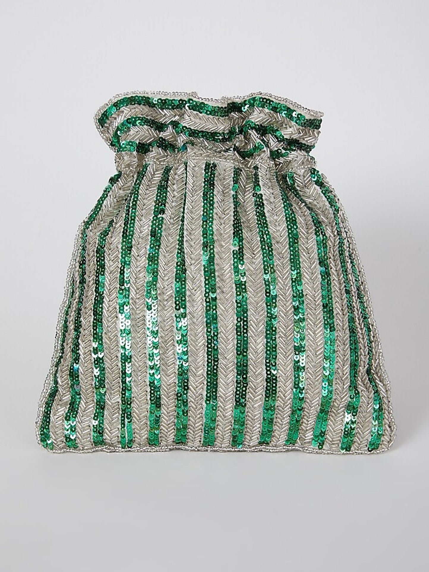 Green Sequins Handembroidered Potli