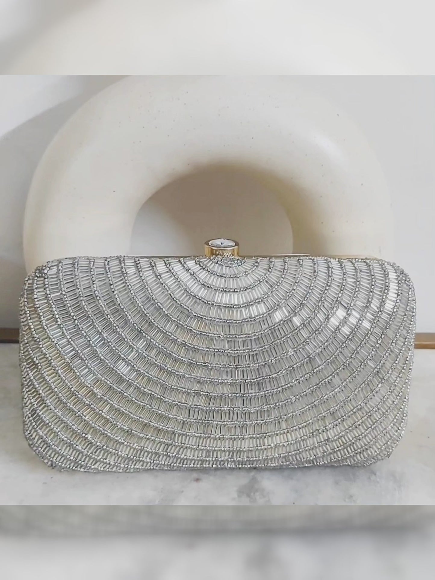 Silver Cleopatra Clutch